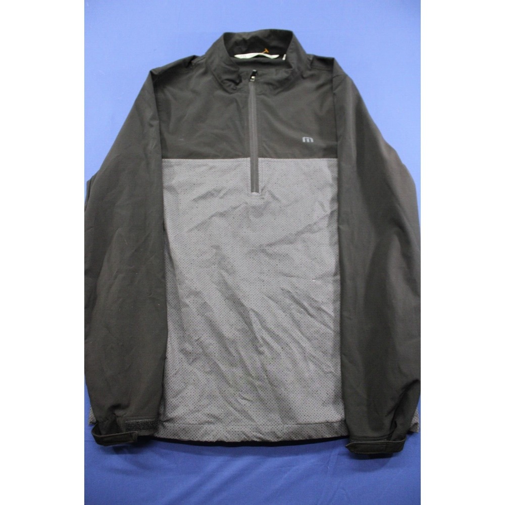 Travis Mathew Golf Performance Pullover Quarter Zip Black Gray‎ Size Medium